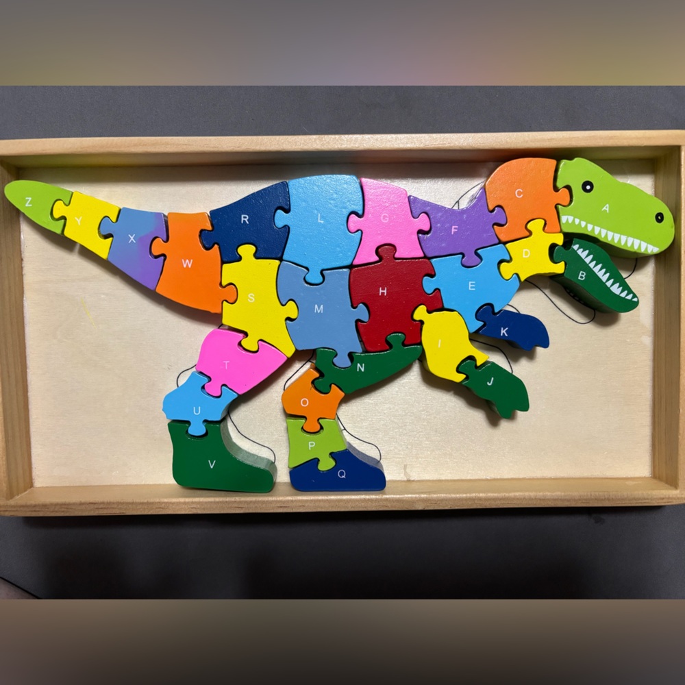 ABC educational wooden dinosaur puzzle